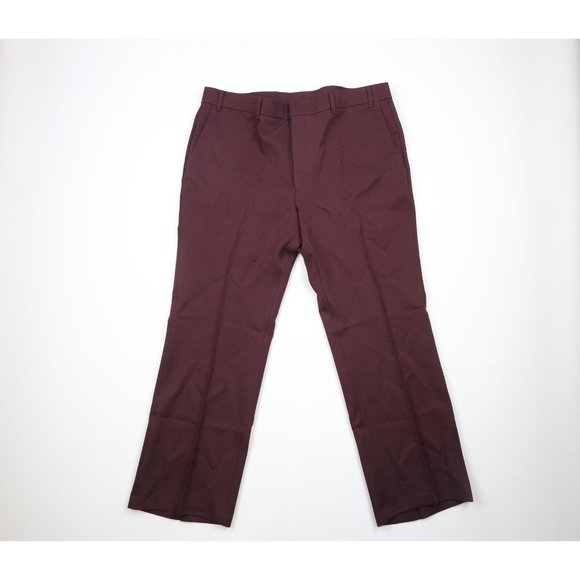 Vintage 70s Levis Mens 40x32 Knit Flared Wide Leg Bell Bottoms Pants Purple USA